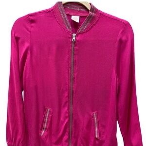 Pink and black zip up jacket